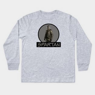 Spartan - John Diggle - Comic Book Text Kids Long Sleeve T-Shirt